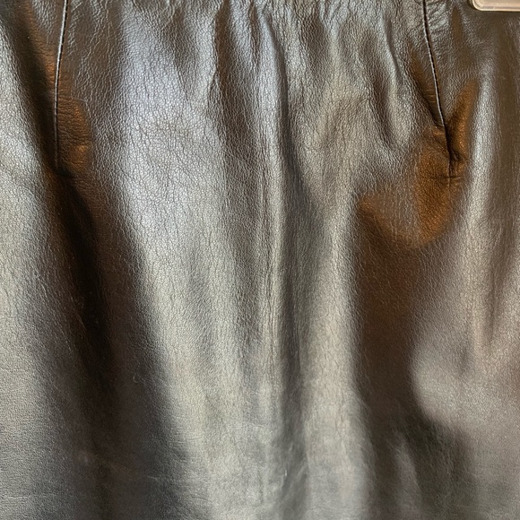 Vintage Black Leather Skirt - Picture 4 of 5